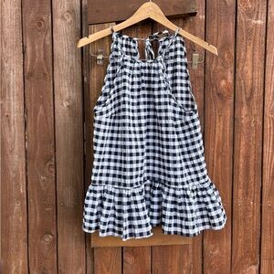 NWOT ASOS Black and White Gingham Ruffle Peplum Halter Camisole